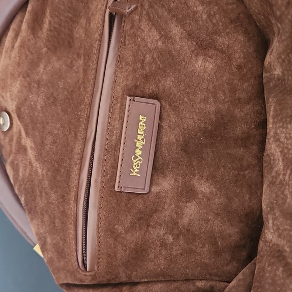 YSL Yves Saint Laurent ROADY Raffia Woven Brown Leather Tote - Picture 9 of 12